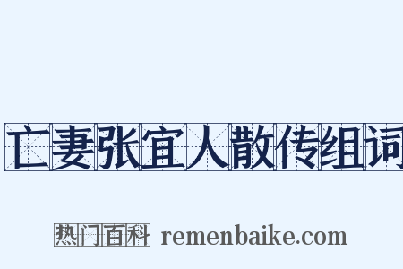 亡妻张宜人散传组词是什么意思的图片